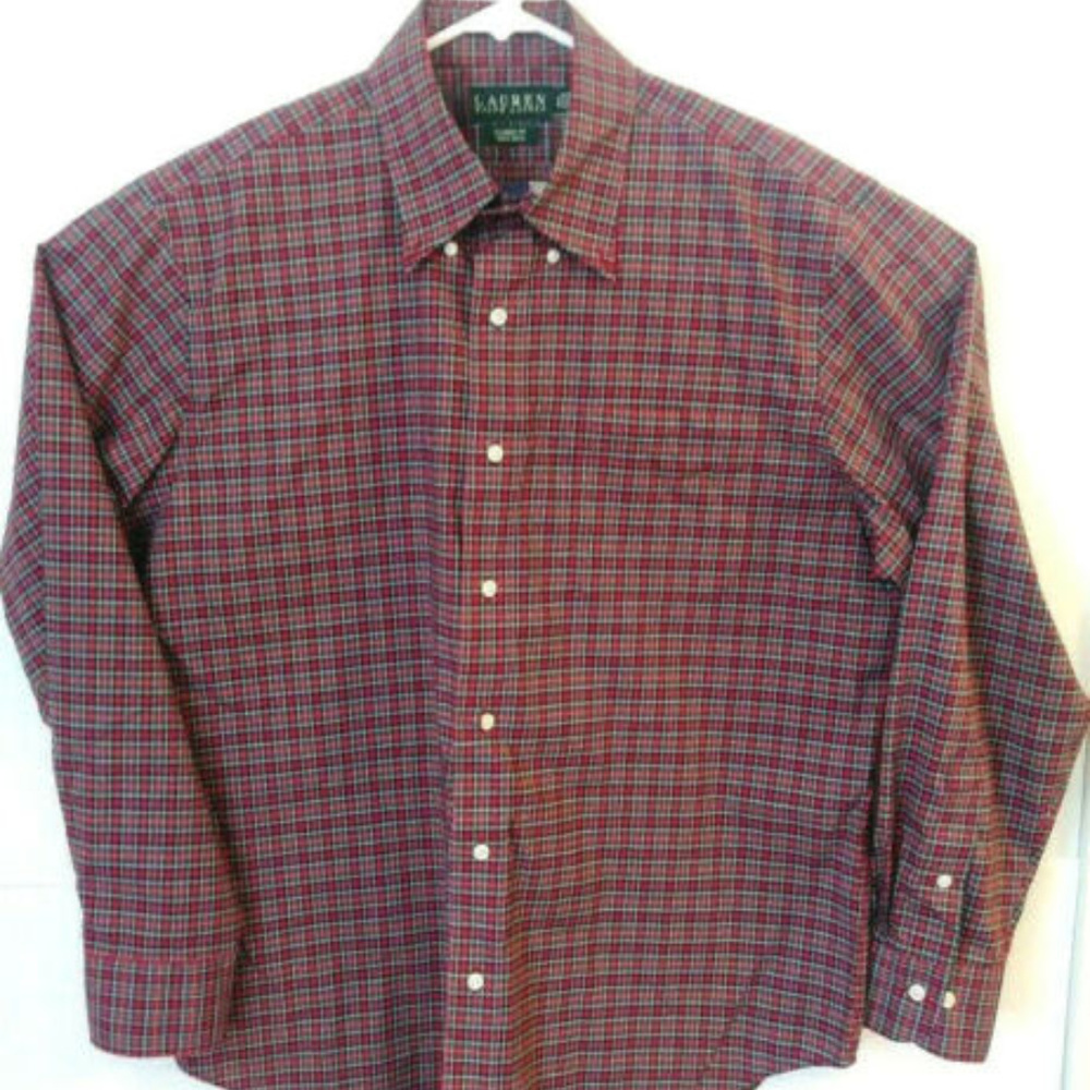 LAUREN RALPH LAUREN Mens Size M Front Button Shirt